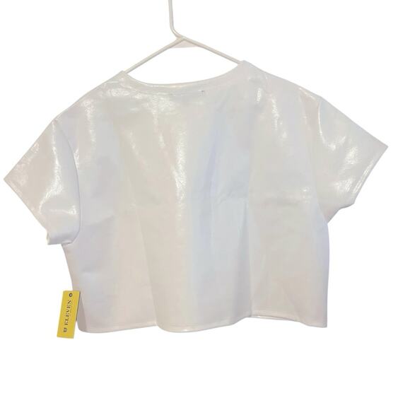 EleVen by Venus Williams Star‎ Traveler White Foiled Neoprene Top NWT  XL - Picture 3 of 10